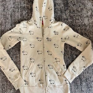 Primp Cream Sheep Pattern Hoodie